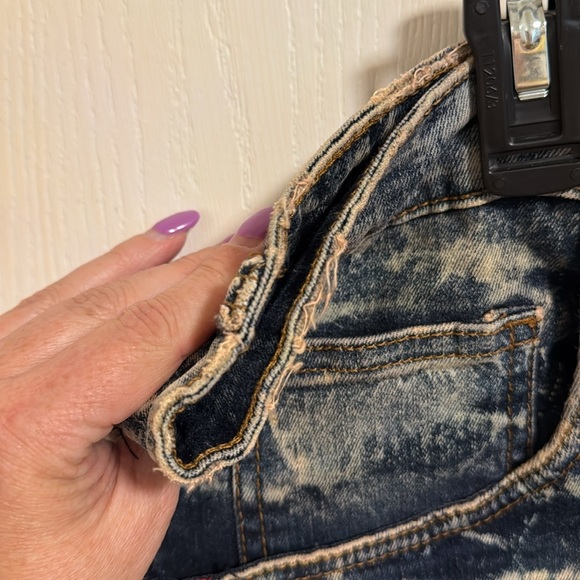 Dash Denim Men’s Paint Splashed Distressed Jean Shorts Size 40 Stripe Summer Fun - Picture 10 of 12